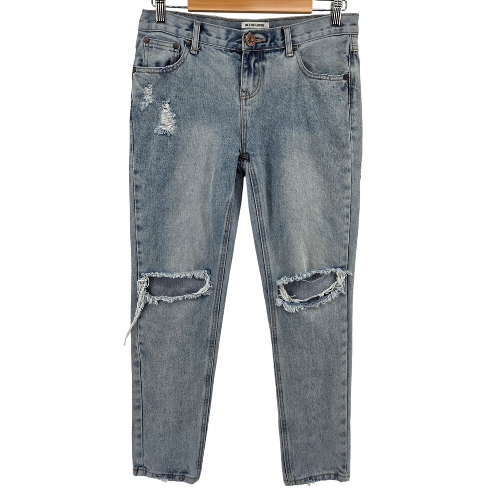 One Teaspoon Awesome Baggies Distressed Jeans Light Wash Size 27 Relaxed Leg